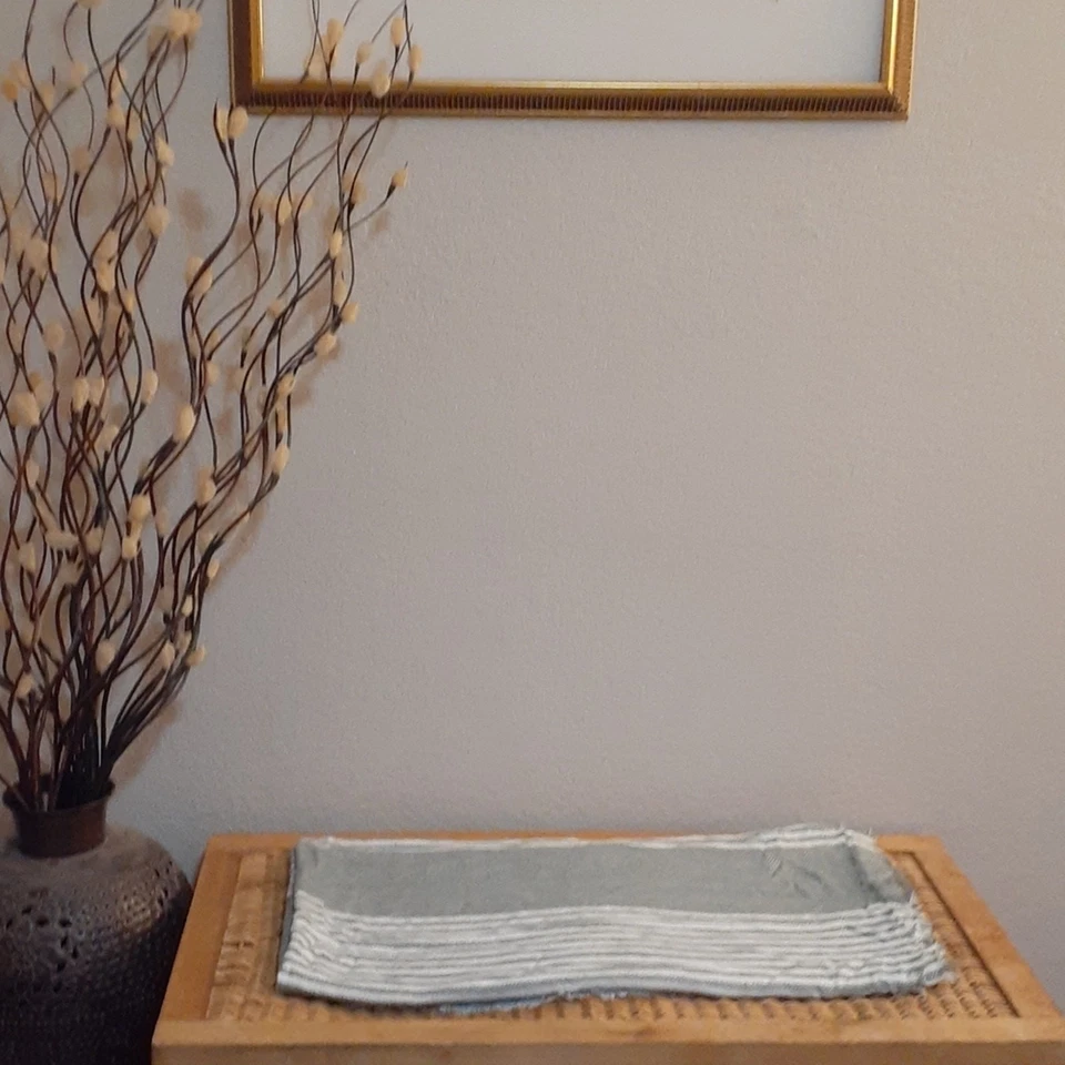 Manta Woolrich Clásica Gris Y Blanco Rayas Cómoda Suave Ligera Foto 3 de 4