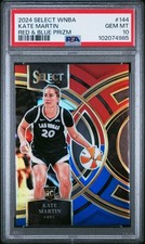 2024 WNBA Select Kate Martin RC Red Blue Prizm Aces Rookie 139/399 PSA 10 6A