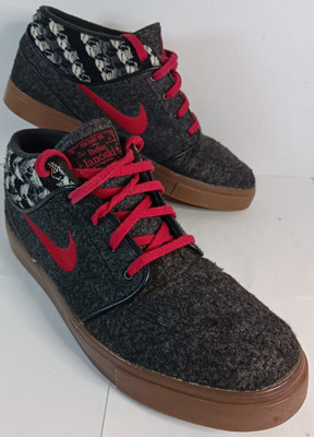 Nike Stefan Janoski Mid 'Warmth' Black Gym Red Skateboarding Shoes Mens 10 US