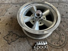 Vintage Single Real 5 Spoke Torq - Thrust Polished Lip 14x6 4 34 Chevy Nice