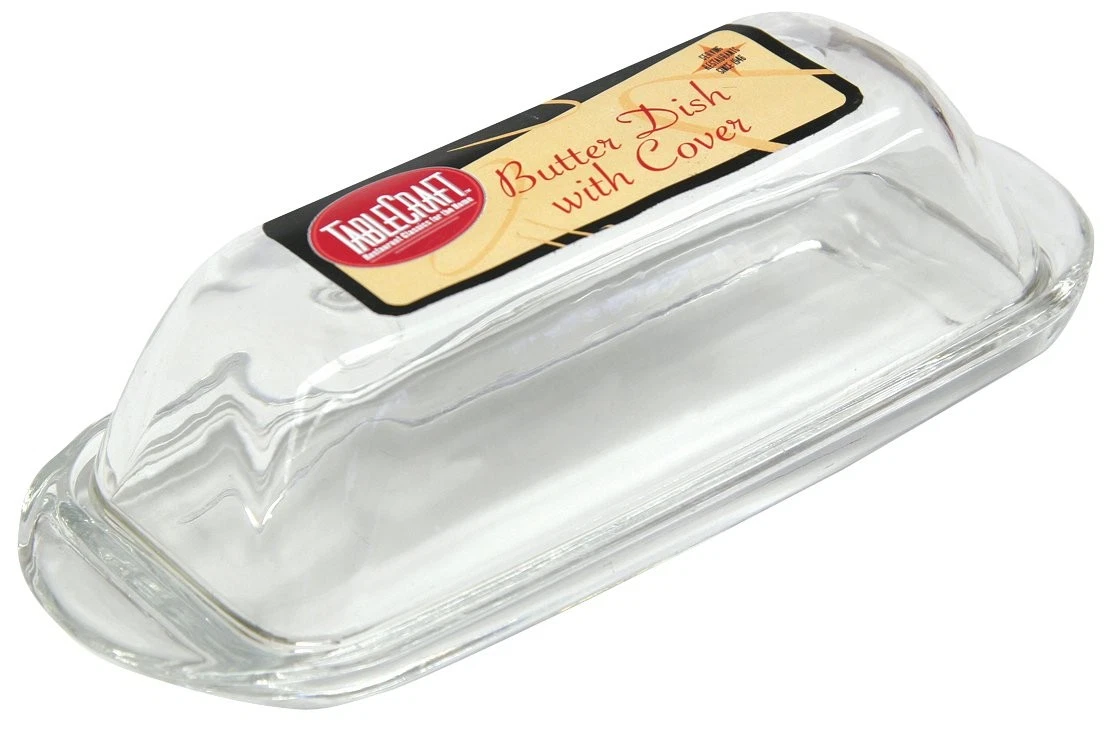 Clear Glass Butter Dish with Lid - Elegant Design for Fresh Butter