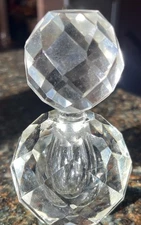 Vintage l. W.  Rice & Co., Inc. Clear Faceted Hand Cut Crystal Perfume