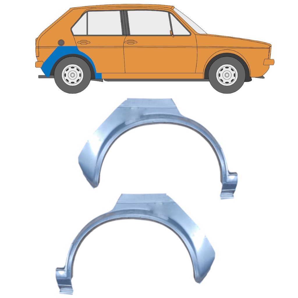Rear wing repair panel for Volkswagen Golf 1 1974-1985 / Left+Right / Set
