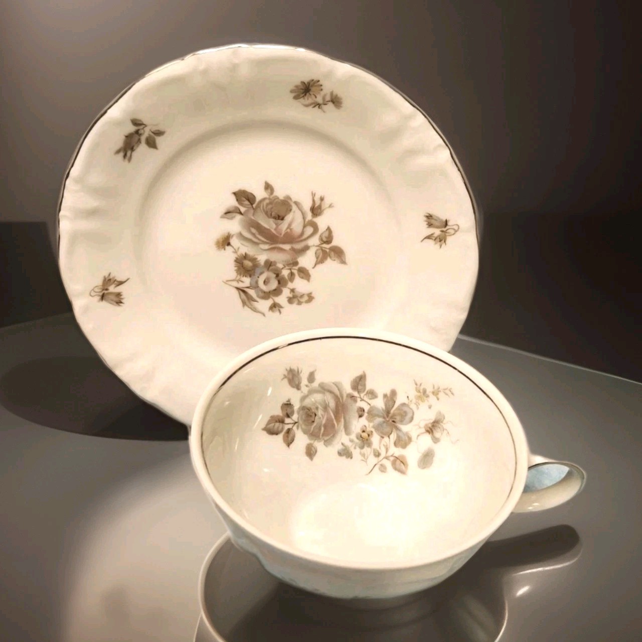 Winterling Schwarzenbach Tea Cup & Saucer Bone China Bavaria, Germany 1955 Mint