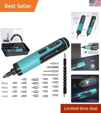 Rechargeable 4V Cordless Electric Screwdriver with 33 Bits Set for DIY Lovers
