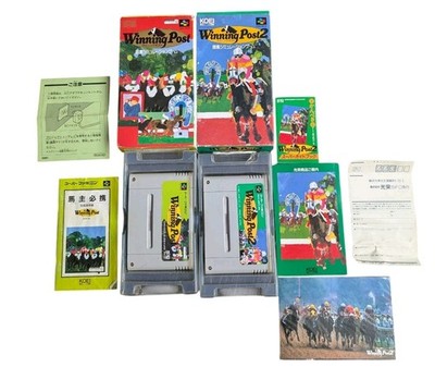 Winning Post 1 & 2 (Super Famicom Nintendo Japanisch SNES) Box & Handbücher Kostenloser Versand
