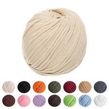 Natural Macrame Cotton Rope 3mm 100 Meters Knitting DIY Wall Hangings Cord