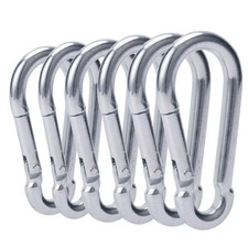 6 PCS 3 Inch M8x80mm Carabiner Clip Spring Snap Hook Heavy Duty Hammock