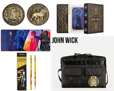 Official John Wick Backpack, Umbrella, Gaming Mouse Pad, Coin Pins set, Pencils