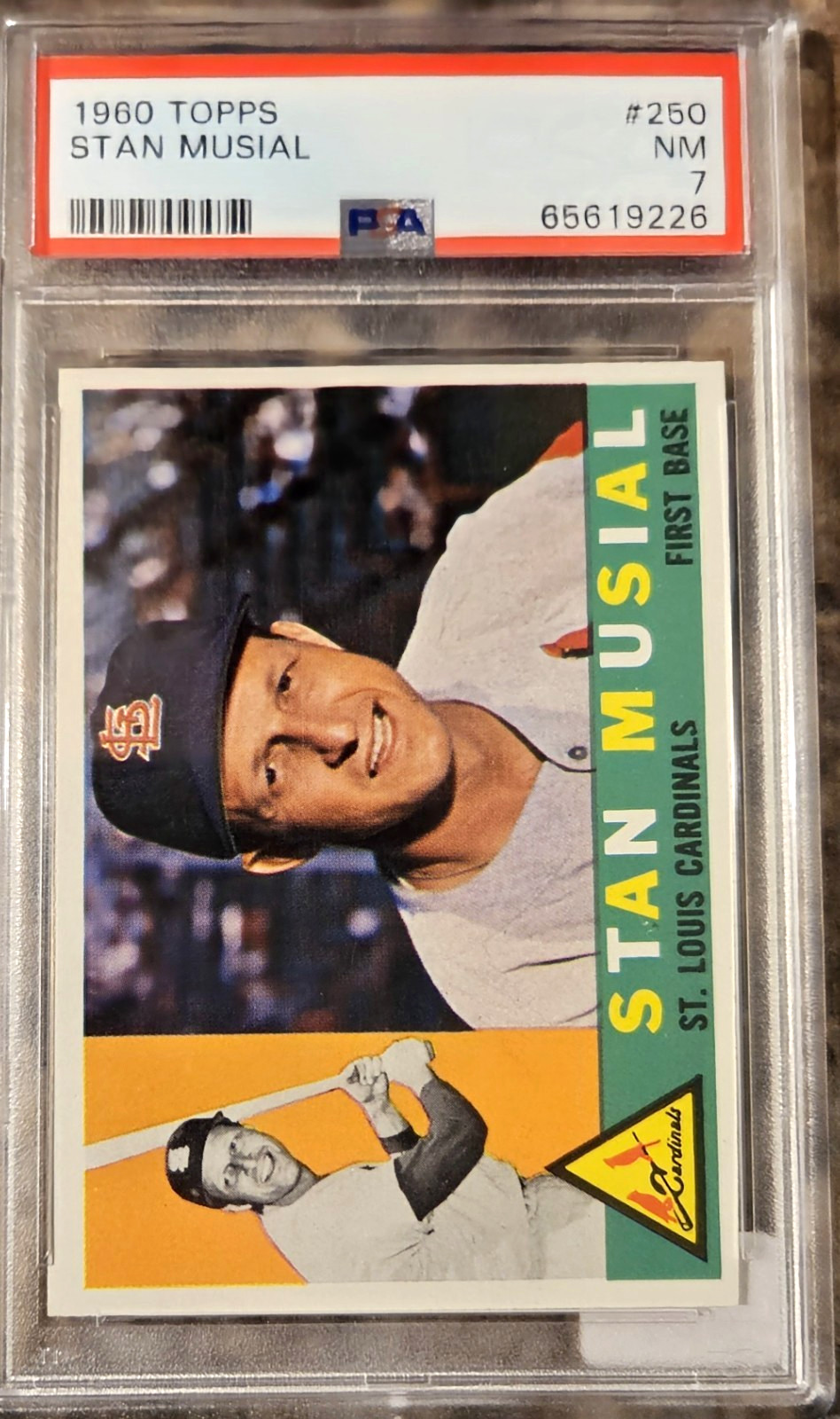 1960 TOPPS #250 STAN MUSIAL  ST LOUIS CARDINALS   HOF   PSA 7