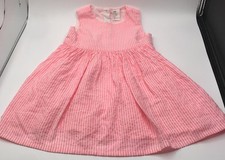 H M Dress Girls Size 2 Pink White Striped Lined Sundress Sleeveless