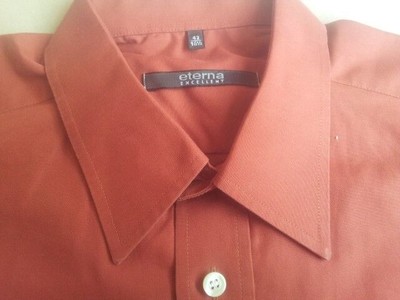 ETERNA EXCELLENT Hemd 42 Dunkelorange Unifarben Sehr gut #U247