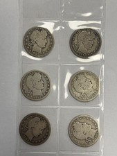 USA, 6 x 1/4 Dollar, 1902-1909, Sammlung, original