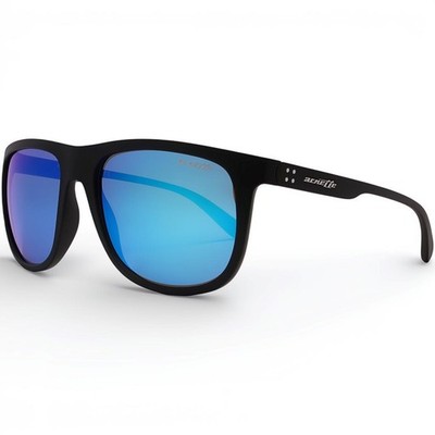 Arnette AN 4235 01/25 Crooked Grind Matte Black Blue Mirror Lens Mens Sunglasses