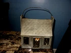 PRIMITIVE GALVANIZED METAL HOUSE LANTERN HANGING TEALIGHT