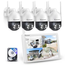 Wireless CCTV Camera System with Monitor 10CH NVR 5MP Security Cameras Outdoor