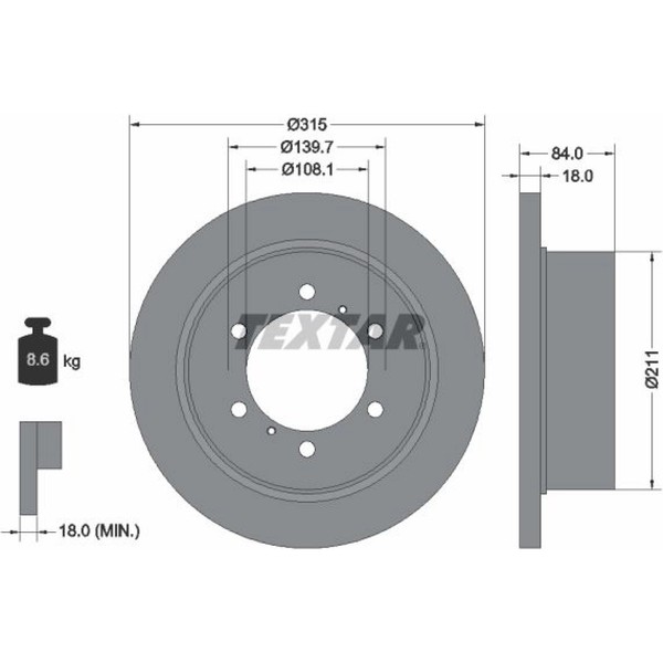 2X Textar 92093100 Bremsscheibe FüR Mitsubishi Pajero L400 Galloper Classic K7-image