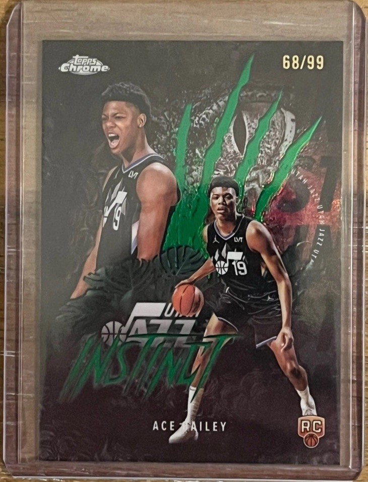 2025-26 TOPPS CHROME ACE BAILEY INSTINCT GREEN REFRACTOR RC ROOKIE #/99 JAZZ