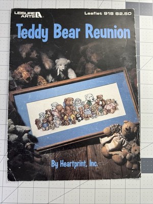Cross Stitch Pattern ''Teddy Bear Reunion'' #918, Heartprint Inc, Vintage