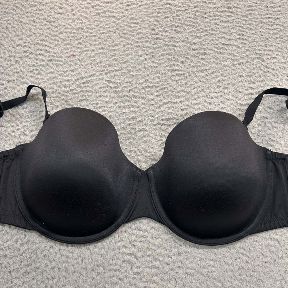 Bali Bra 36DD T-Shirt Bra DFB966 Black Multiway Strapless Smooth