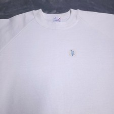 VTG Jerzees Blank Crewneck Sweatshirt Sweatshirt Large White Made in USA NWT