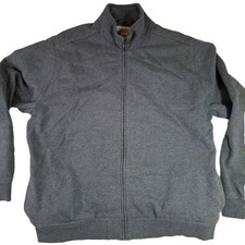 LL Bean Katahdin Iron Works Sweatshirt Mens Large Gray Sherpa Lined Sweater Zip