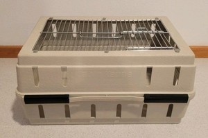 Doskocil Cabin Kennel Wire Top Travel Crate Small Animal Airline 17x12x8 Tan USA