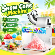 500lbs/h 48L Commercial Snow Cone Machine Electric Home Ice Shaver Ice Crusher