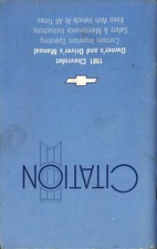 1981 Chevrolet Citation Owners And Drivers Manual Safety Maintenance Instructi