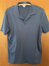 Calvin Klein Mens Blue Striped Short Sleeve Collared Polo Shirt Size Medium M