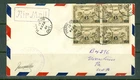 CANADA #C3 BLOCK OF 4 HAMILTON FDC SIGNED BY POSTMASTER TO USA