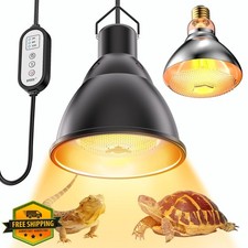 7" Deep Dome Reptile Light Fixture - Timer, 150W Max, Bulb Included