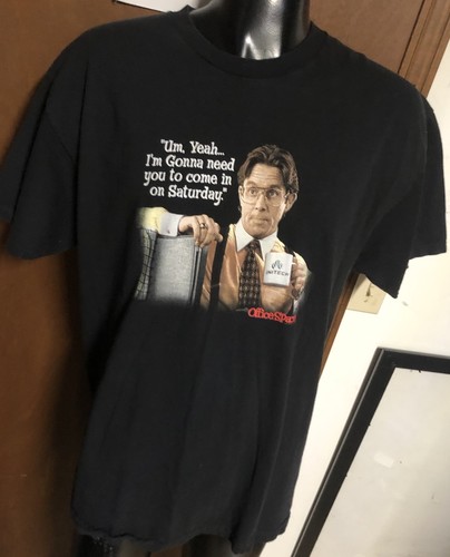Vtg Y2K OFFICE SPACE Movie Promo T Shirt 2XL Tennessee River Come In Saturday