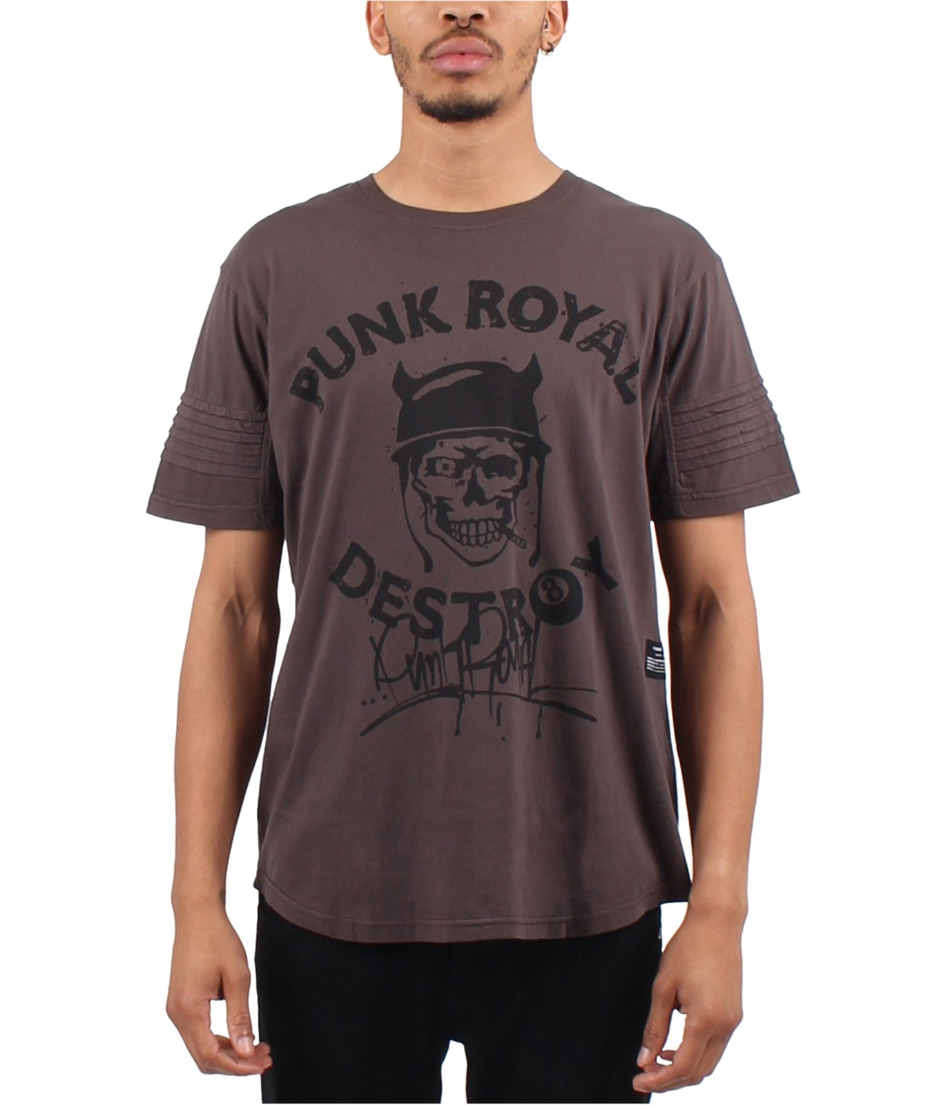 Мужская футболка с рисунком Punk Royal Destroy, серая, маленькая