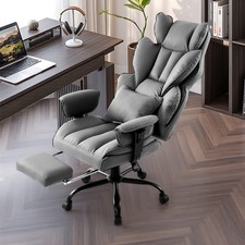 Executive Recliner Office Chair Adjustable Backrest Angle Computer Desk Chair UK