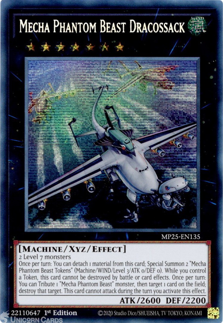 MP25-EN135 Mecha Phantom Beast Dracossack : Prismatic Secret Rare 1st Edition Mi