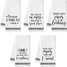Mother'S Day Kitchen Dish Towels - 5Pcs Funny Saying Member of Family Kitchen Ha