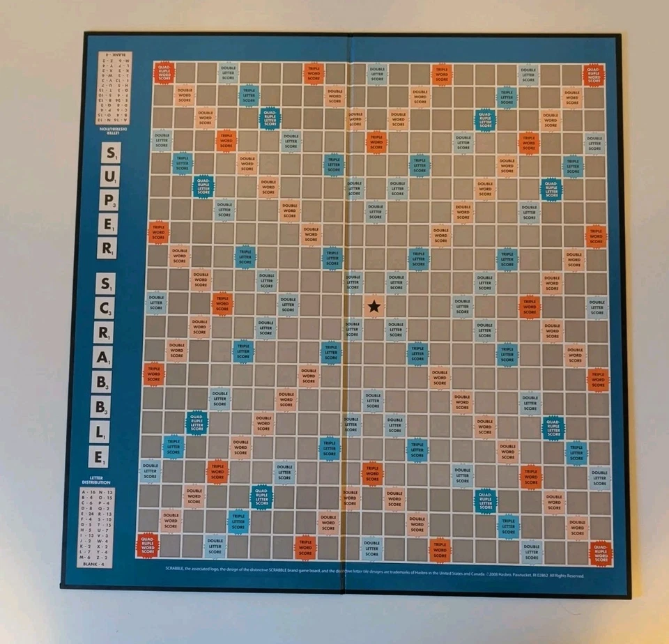 Super Scrabble Board Game Complete  XL 200 Tiles Letters 100% Complete  - Image 3 of 4