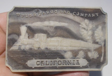 Wells Fargo and Company California Belt Buckle, Marble Back, Laminated Front