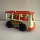 VTG Fisher-Price Little People 1969 Play Family Mini-Bus Van #141 W/ 5 Figures