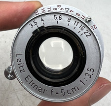 Leitz Leica Collapsible Elmar 5cm 50mm F3.5 L39 LTM Mount Camera Lens Red Scale