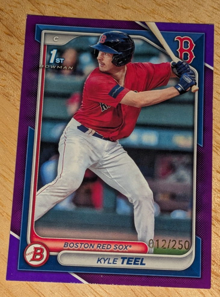 Kyle Teel Boston Red Sox 2024 Bowman 1st Purple Parallel #'ed /250 BP-48