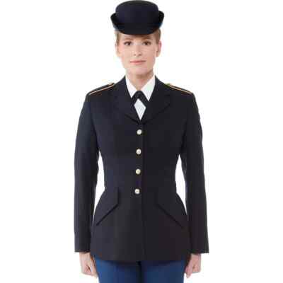 FEMALE WOMEN’S ASU ARMY JROTC ENLISTED BLUE SERVICE DRESS COAT JACKET 6-14 