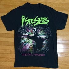 Vtg I SEE STARS Band digital renegade Cotton Black All Size Unisex Shirt C089