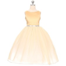 GOLD Size 6 Flower Girl Dress Birthday Bridesmaid Formal Dance Recital Party