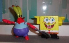 SPONGEBOB SQUAREPANTS MR KRABS W/ SPATULA Figure LOT MCDONALDS 4 INCH CAKE