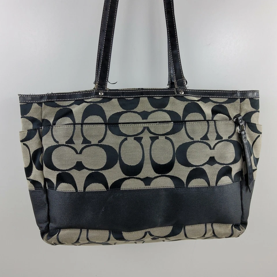 COACH Signature Stripe Jacquard Diaper Baby Bag Tote Purse F19202 Travel  - Image 4 of 4