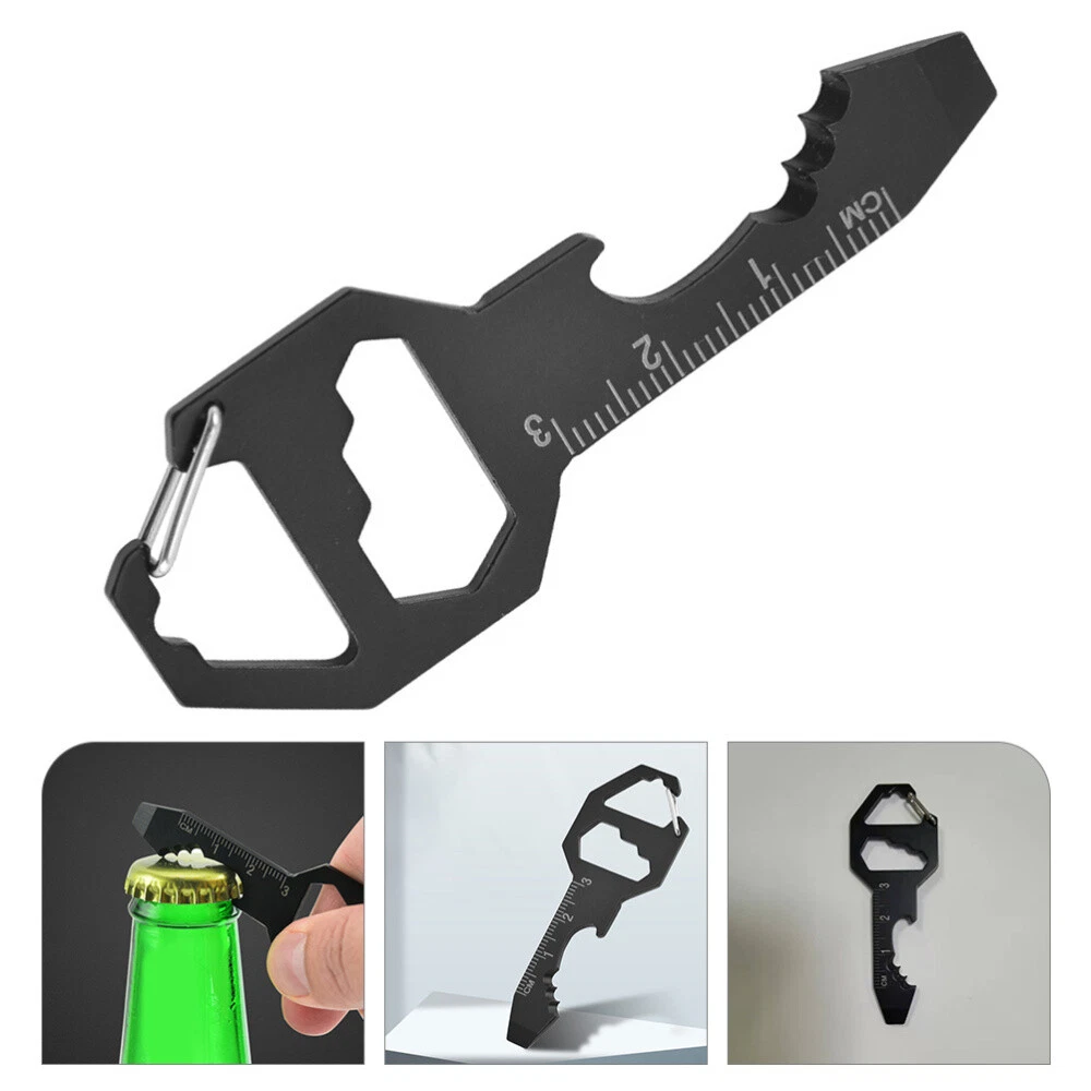 Compact Multi-Tool Card with Bottle Opener & Survival Features for Keychains  