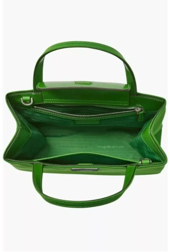 Nuova borsa a mano Kate Spade Sam Icon donna piccola verde + dust bag