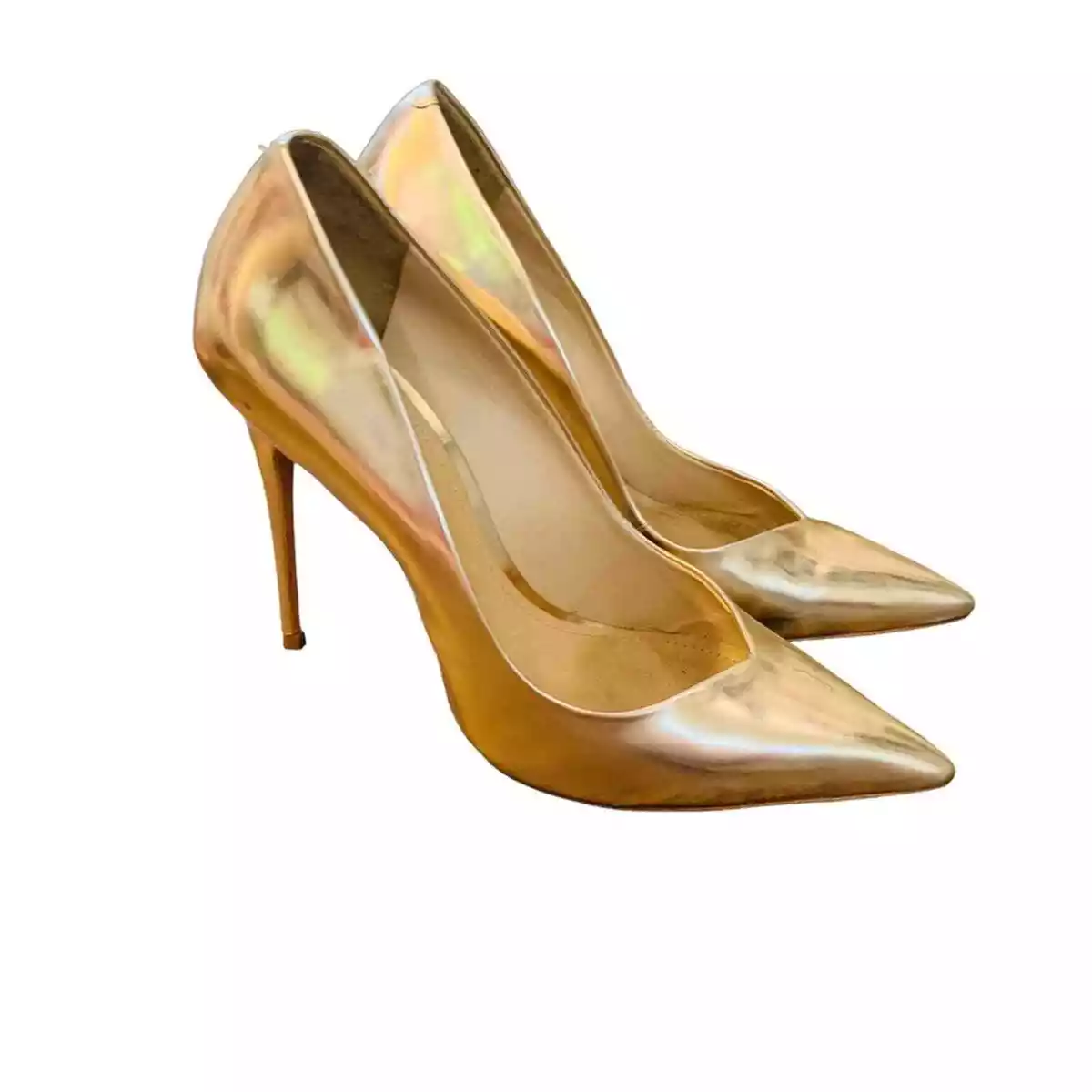Schutz Gold Metallic Pointed Toe D Orsay Heels 9.5 Classic Pump Cocktail Holiday